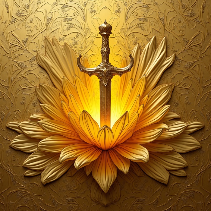 Illustrated plate for Chapter 2 — The Psychological Clitorectomy, a golden lotus and blade motif